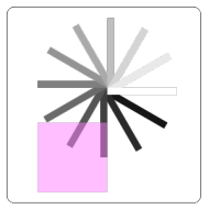 Canvas with a rectangle rotated around a point via transforms, with a pink rectangle in the lower left quadrant