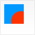 Canvas with a blue square that has a red circle overlapping the southwest quadrant of the square