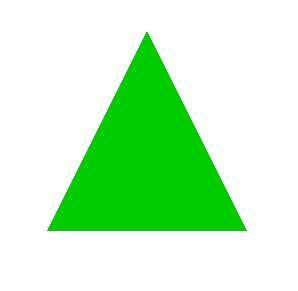 A WebGL green triangle