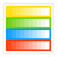 Small rectangles with increasing opacity, on a canvas.