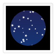 Canvas with an image of stars and a circular clipping shape
